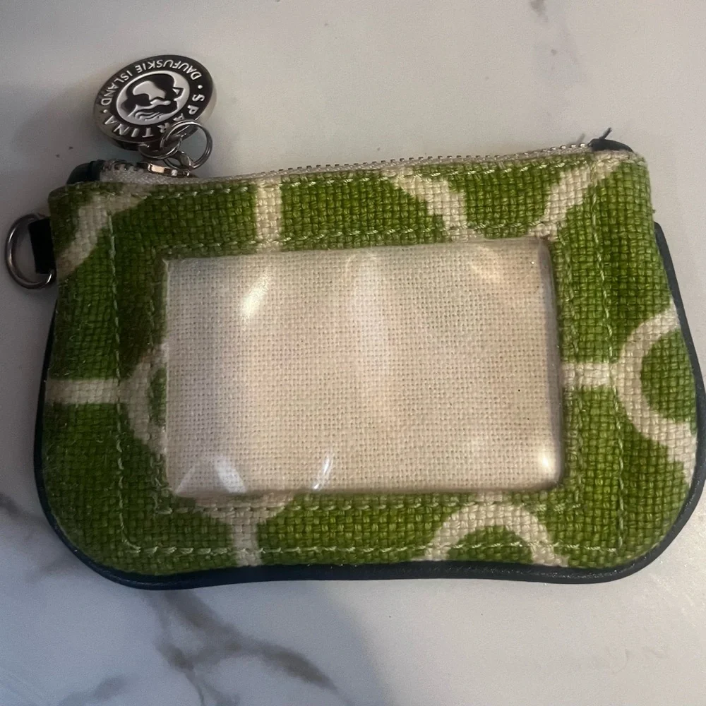 Spartina 449 Green Trellis ID Wallet Coin Purse Coastal Preppy - Picture 5 of 9